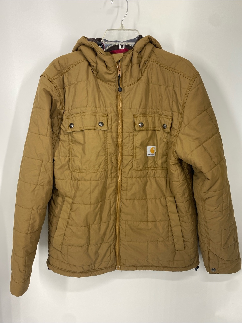 Carhartt Tan Quilted Work Jacket Womens Medium Utility Chore Coat SZ M